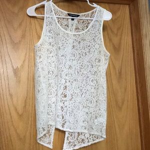 Express open back lace tank